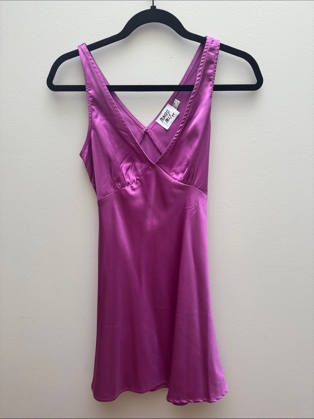 Princess Polly Magenta Satin Slip Dress - Picture 2 of 4